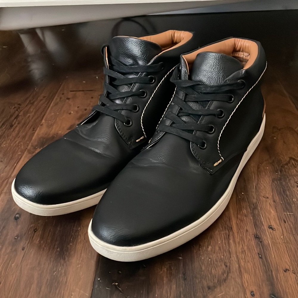Steve Madden black leather high tops